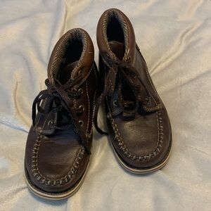 Eddie Bauer Chase moc toe lace up boots classic chocolate brown faux leather 12